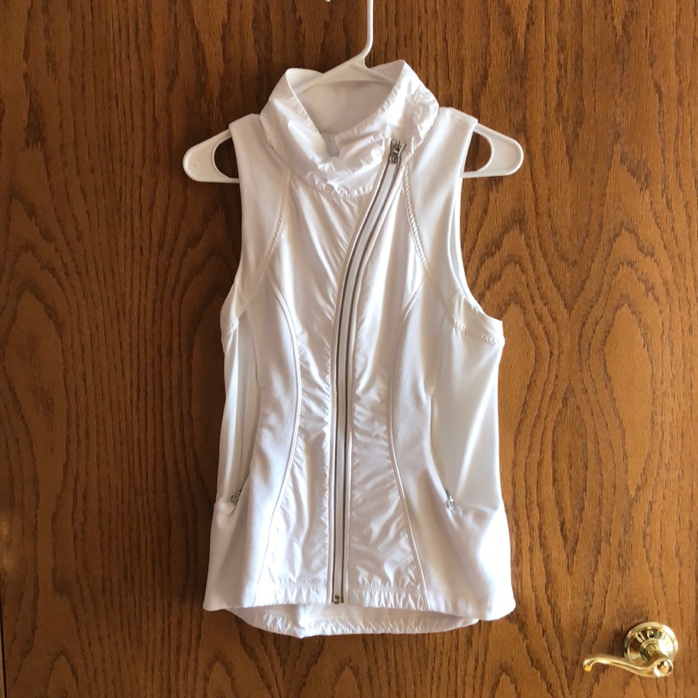 lululemon athletica White Asymmetric Zip Sleeveless Vest